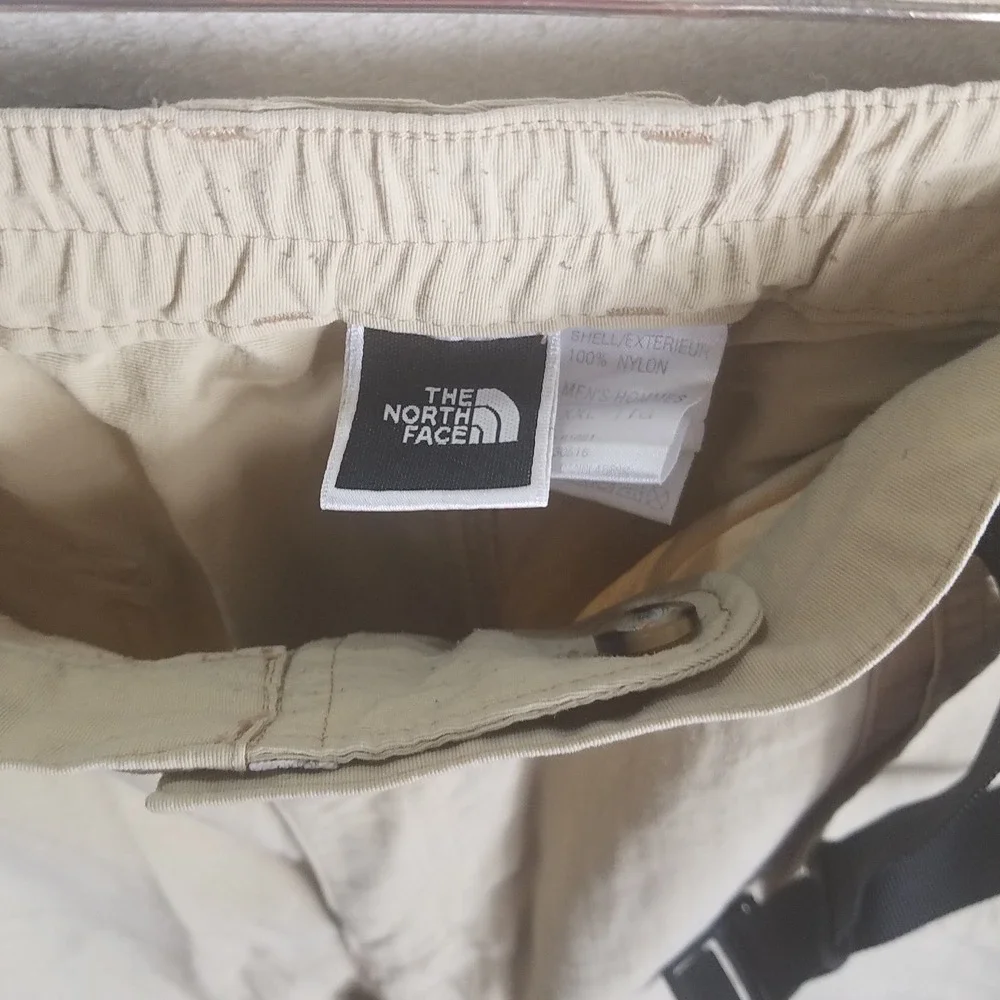 The North Face Convertible Hiking Pants Mens XXL Tan Good Zip Off Nylon Belted